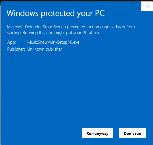 SmartScreen Run Anyway